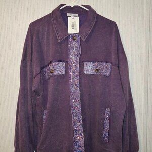 New White Birch Schacket Purple XL